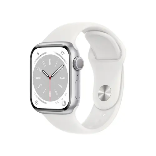 Apple Watch Series 8 GPS 41mm Gümüş Rengi Alüminyum Kasa Beyaz Spor Kordon - MP6K3TU/A