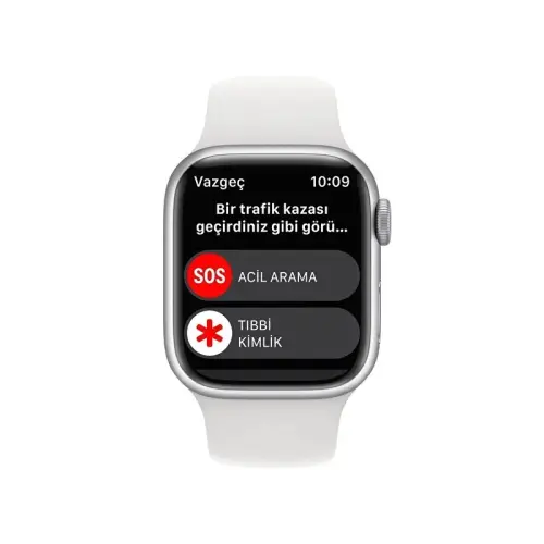 Apple Watch Series 8 GPS 41mm Gümüş Rengi Alüminyum Kasa Beyaz Spor Kordon - MP6K3TU/A