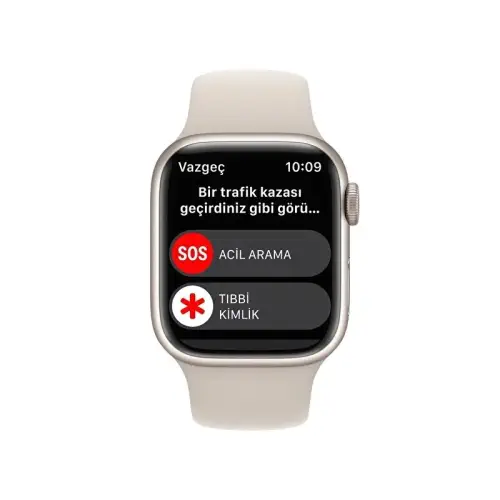 Apple Watch Series 8 GPS 41mm Yıldız Işığı Alüminyum Kasa Yıldız Işığı Spor Kordon - MNP63TU/A