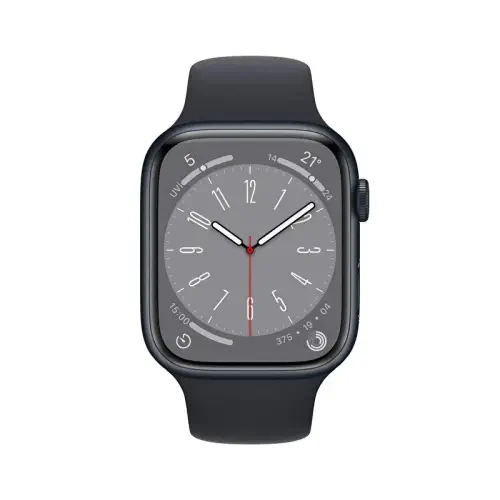 Apple Watch Series 8 GPS 45mm Gece Yarısı Alüminyum Kasa Gece Yarısı Spor Kordon - MNP13TU/A