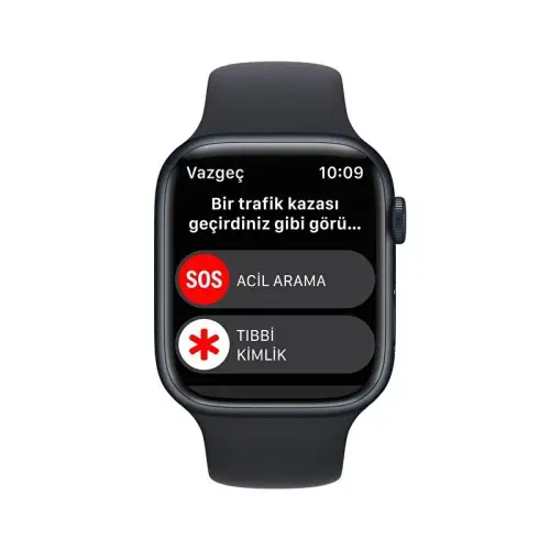 Apple Watch Series 8 GPS 45mm Gece Yarısı Alüminyum Kasa Gece Yarısı Spor Kordon - MNP13TU/A