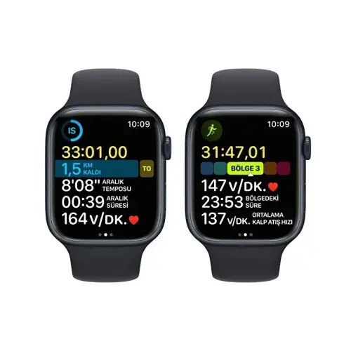 Apple Watch Series 8 GPS 45mm Gece Yarısı Alüminyum Kasa Gece Yarısı Spor Kordon - MNP13TU/A