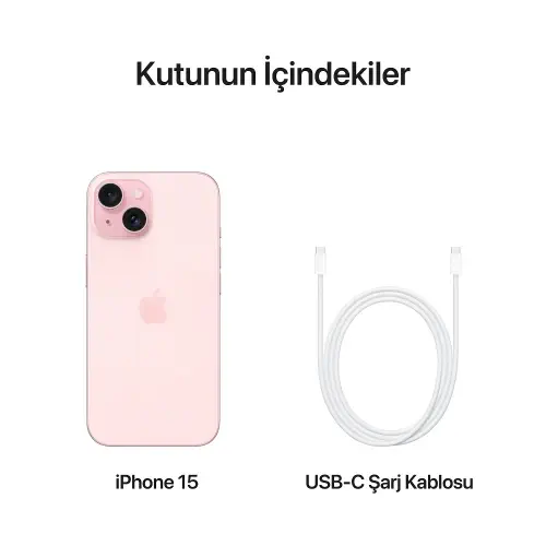 iPhone 15 128GB MTP13TU/A Pembe Cep Telefonu - Apple Türkiye Garantili