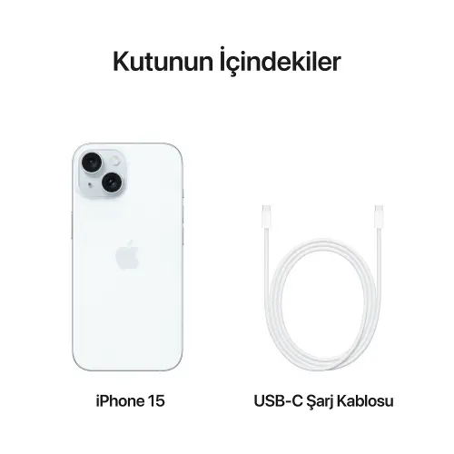 iPhone 15 256GB MTP93TU/A Mavi Cep Telefonu - Apple Türkiye Garantili