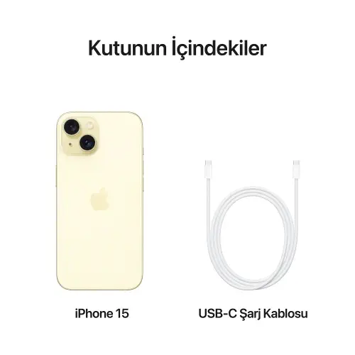 iPhone 15 256GB MTP83TU/A Sarı Cep Telefonu - Apple Türkiye Garantili