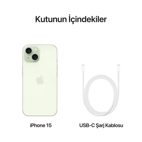 iPhone 15 256GB MTPA3TU/A Yeşil Cep Telefonu - Apple Türkiye Garantili