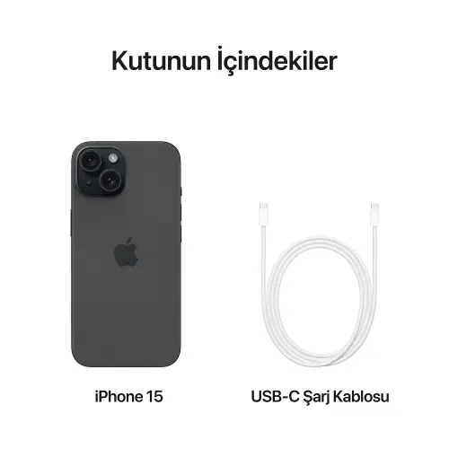 iPhone 15 512GB MTPC3TU/A Siyah Cep Telefonu - Apple Türkiye Garantili
