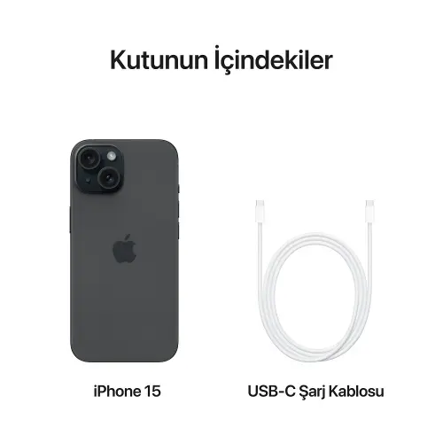 iPhone 15 512GB MTPC3TU/A Siyah Cep Telefonu - Apple Türkiye Garantili