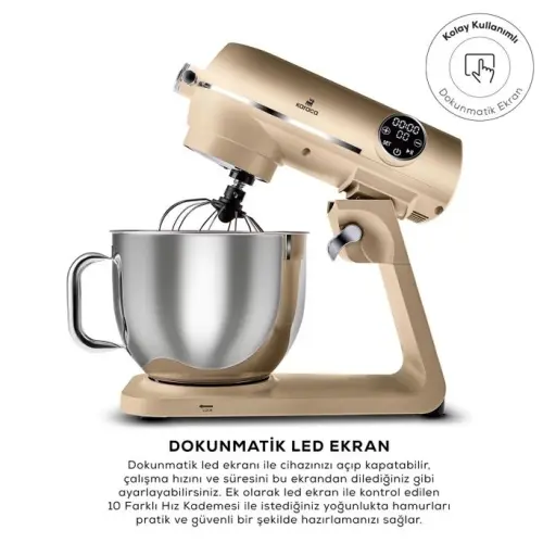 Karaca Multichef Artisan 7 lt 1800 W Gold Döküm Stand Mikser