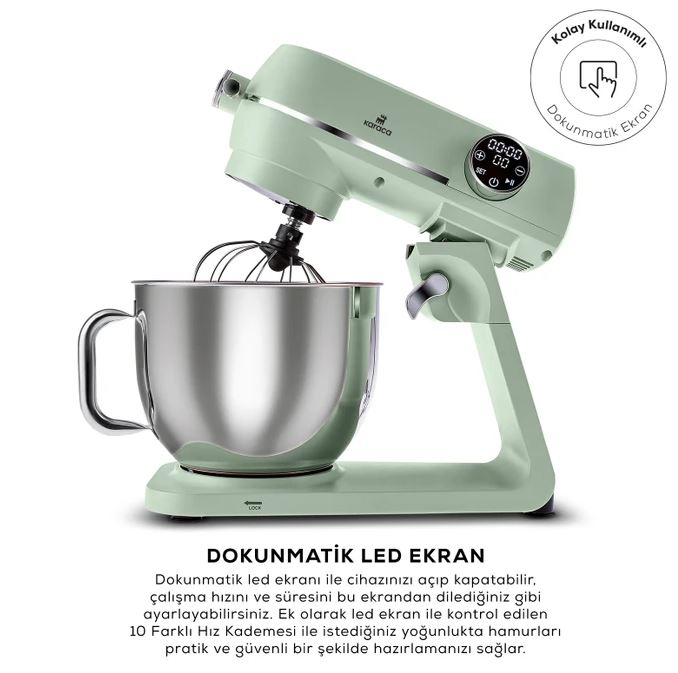 Karaca Multichef Artisan 7 lt 1800 W Yeşil Döküm Stand Mikser
