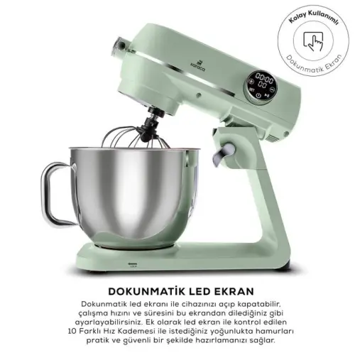 Karaca Multichef Artisan 7 lt 1800 W Yeşil Döküm Stand Mikser
