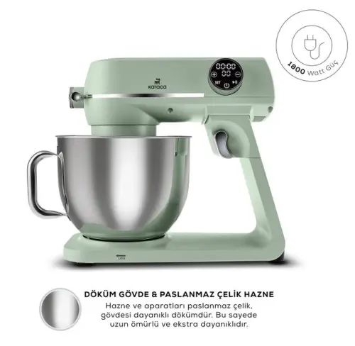 Karaca Multichef Artisan 7 lt 1800 W Yeşil Döküm Stand Mikser