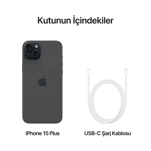 iPhone 15 Plus 128GB MU0Y3TU/A Siyah Cep Telefonu - Apple Türkiye Garantili