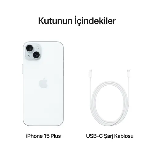 iPhone 15 Plus 256GB MU1F3TU/A Mavi Cep Telefonu - Apple Türkiye Garantili