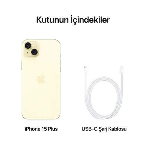 iPhone 15 Plus 256GB MU1D3TU/A Sarı Cep Telefonu - Apple Türkiye Garantili
