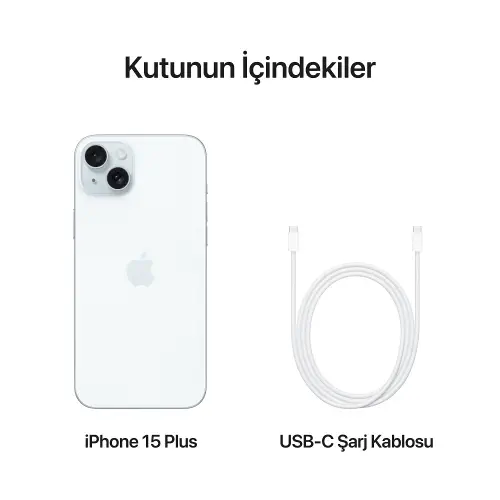 iPhone 15 Plus 512GB MU1P3TU/A Mavi Cep Telefonu - Apple Türkiye Garantili