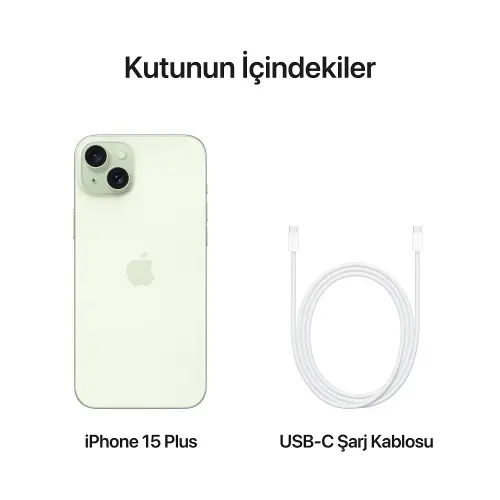 iPhone 15 Plus 512GB MU1Q3TU/A Yeşil Cep Telefonu - Apple Türkiye Garantili