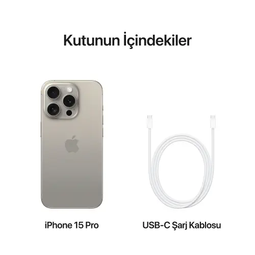 iPhone 15 Pro 128GB MTUX3TU/A Natürel Titanyum Cep Telefonu - Apple Türkiye Garantili