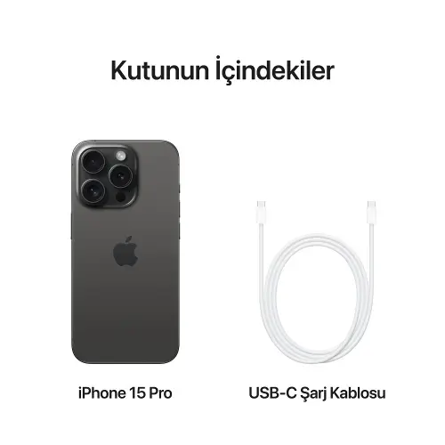 iPhone 15 Pro 256GB MTV13TU/A Siyah Titanyum Cep Telefonu - Apple Türkiye Garantili