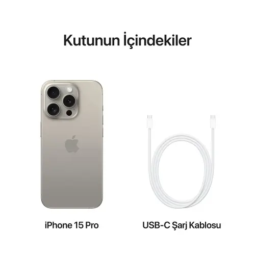 iPhone 15 Pro 1TB MTVF3TU/A Natürel Titanyum Cep Telefonu - Apple Türkiye Garantili