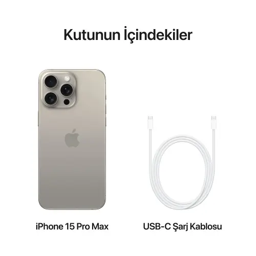 iPhone 15 Pro Max 256GB MU793TU/A Natürel Titanyum Cep Telefonu - Apple Türkiye Garantili