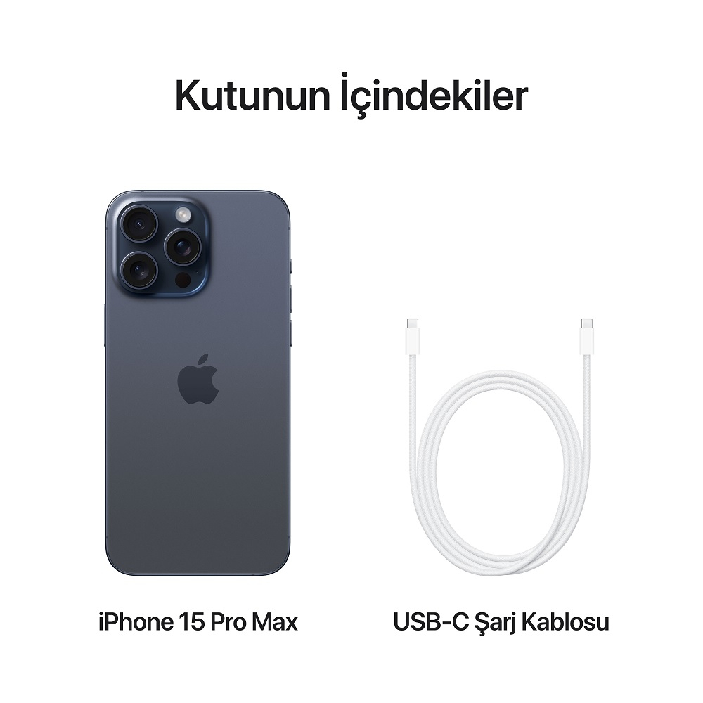 iPhone 15 Pro Max 1TB MU7K3TU/A Mavi Titanyum Cep Telefonu - Apple Türkiye Garantili