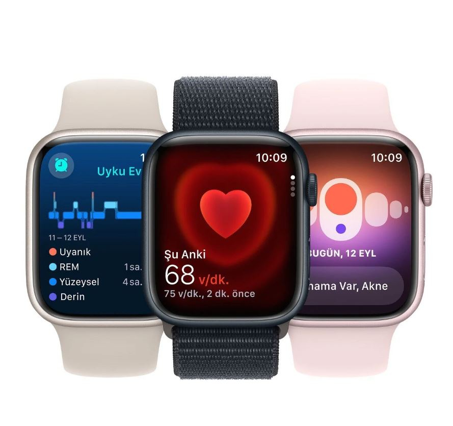 Apple Watch Series 9 GPS 45mm Gece Yarısı Alüminyum Kasa ve Gece Yarısı Spor Kordon - M/L - MR9A3TU/A