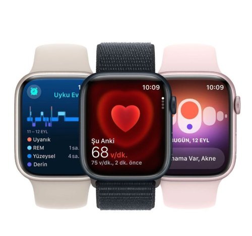 Apple Watch Series 9 GPS 45mm Gece Yarısı Alüminyum Kasa ve Gece Yarısı Spor Kordon - M/L - MR9A3TU/A