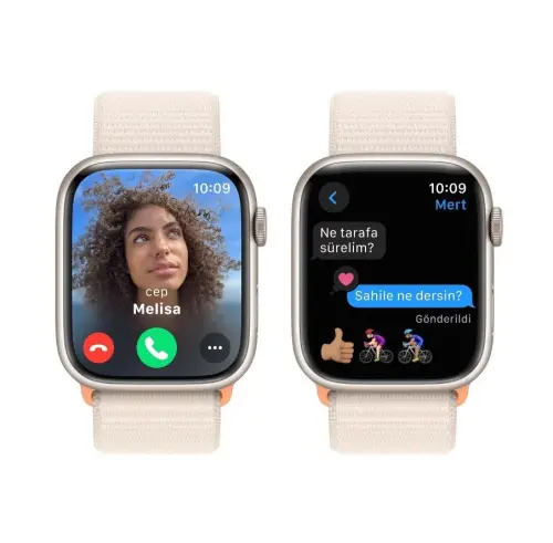 Apple Watch Series 9 GPS 45mm Yıldız Işığı Alüminyum Kasa ve Yıldız Işığı Spor Loop - MR983TU/A