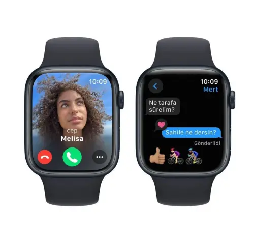 Apple Watch Series 9 GPS 45mm Gece Yarısı Alüminyum Kasa ve Gece Yarısı Spor Kordon - S/M - MR993TU/A