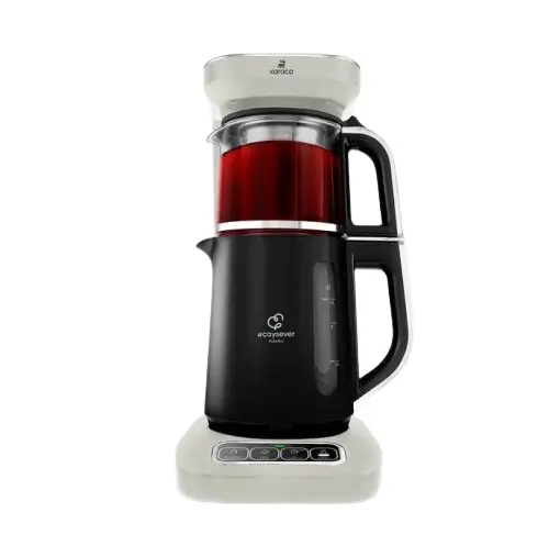 Karaca Çaysever Robotea Pro 4in1 2500 W Starlight Konuşan Cam Demlikli Çay Makinesi