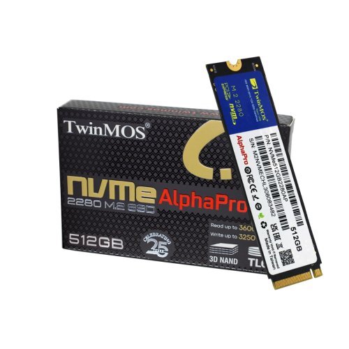 TwinMOS 512GB NVMe512GB2280AP 3600-3250Mb/sn TLC 3DNAND PCIe Gen3 NVMe M.2 SSD Disk