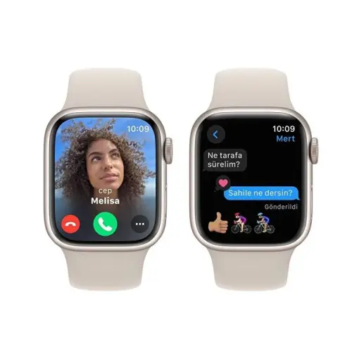 Apple Watch Series 9 GPS 41mm Yıldız Işığı Alüminyum Kasa ve Yıldız Işığı Spor Kordon - M/L - MR8U3TU/A