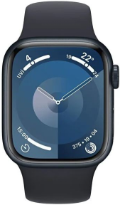 Apple Watch Series 9 GPS 41mm Gece Yarısı Alüminyum Kasa ve Gece Yarısı Spor Kordon - S/M - MR8W3TU/A