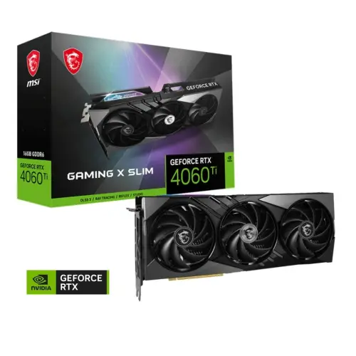 MSI GeForce RTX 4060 Ti GAMING X SLIM 16G GDDR6 128Bit DX12 DLSS 3 Gaming (Oyuncu) Ekran Kartı