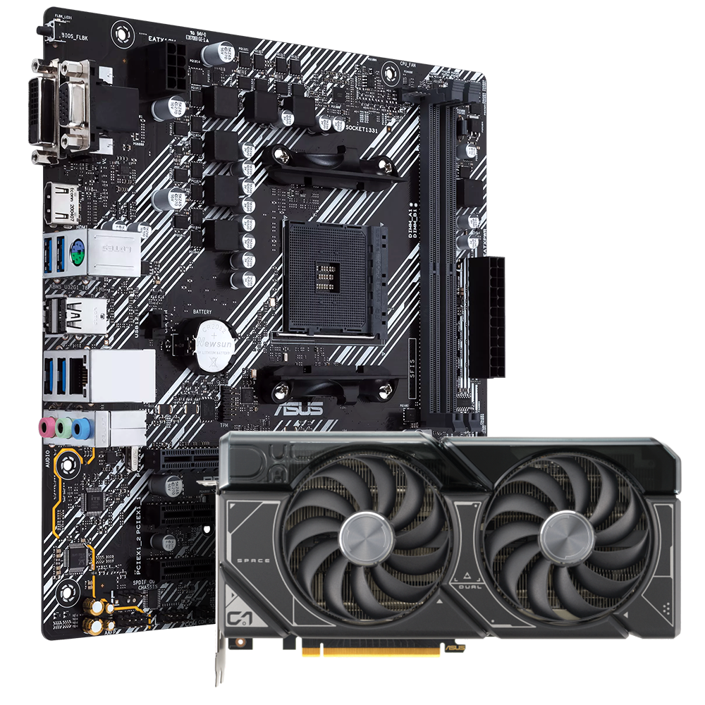 ASUS Dual GeForce RTX 4070 OC Ekran Kartı+ Asus Prime B450M-K II Anakart Bundle