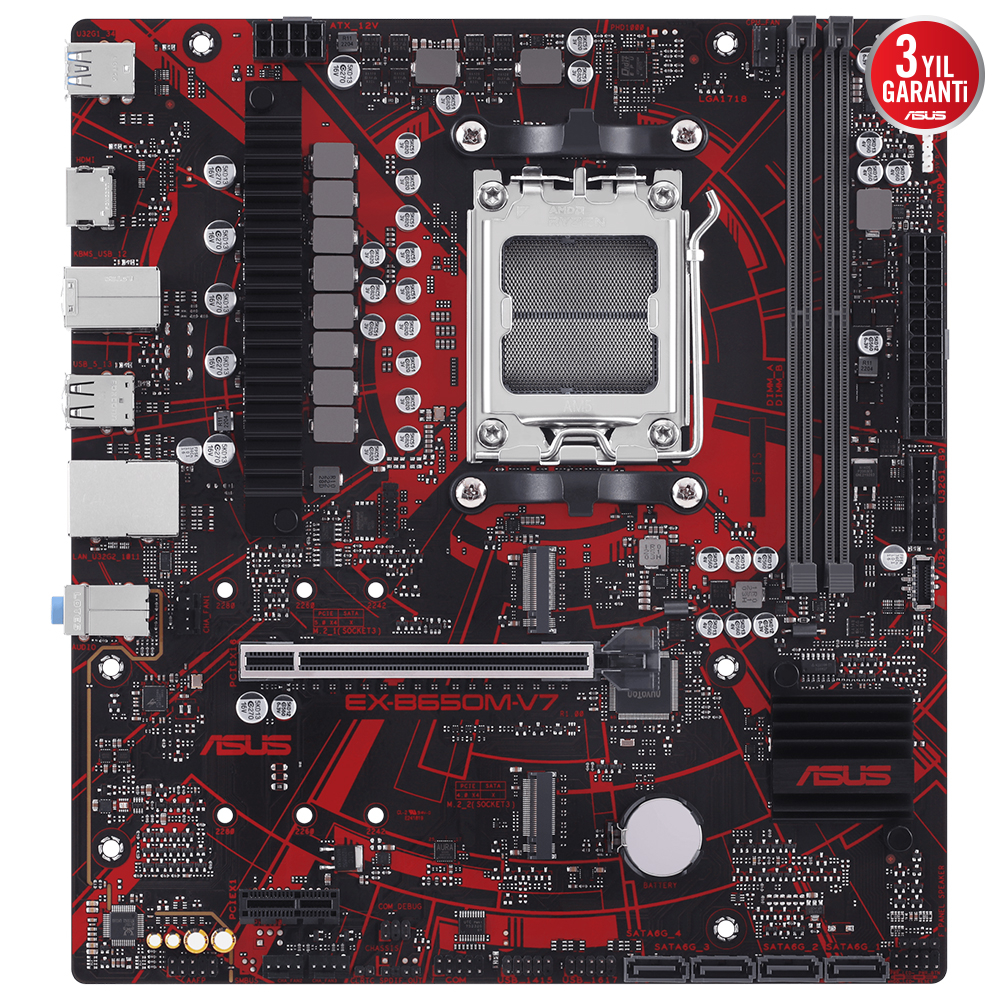 ASUS EX-B650M-V7 AMD Soket AM5 DDR5 8000MHz Micro-ATX Anakart