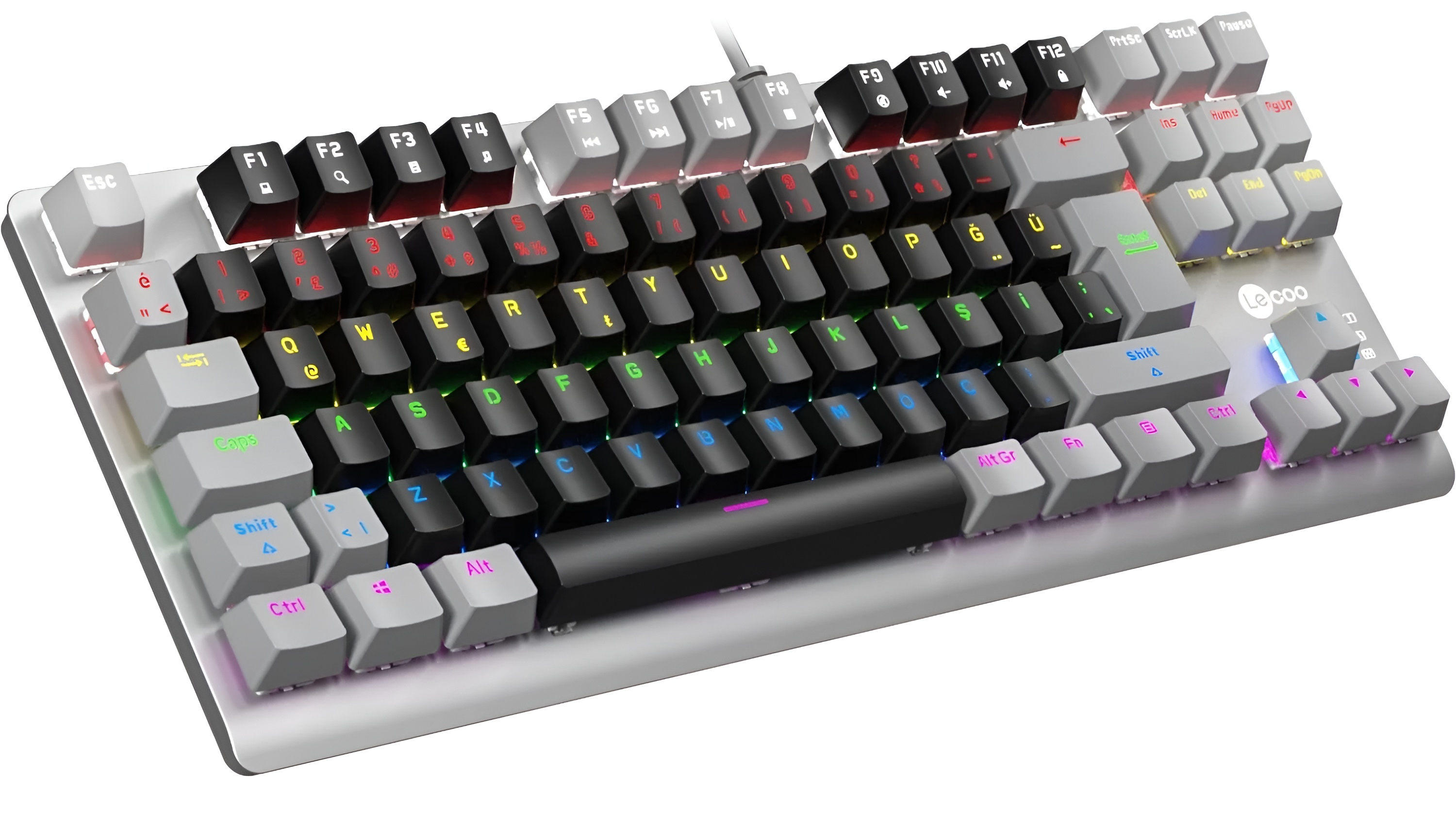 Lenovo Lecoo GK304 Red Switch RGB Mekanik Türkçe Q Siyah Gaming (Oyuncu) Klavye