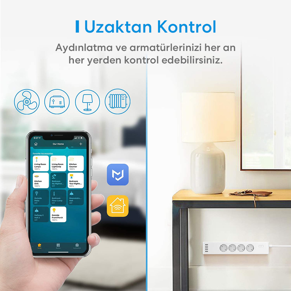 Meross Akıllı Çoklu USB`li Priz MSS425F