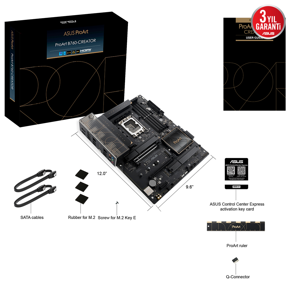 ASUS ProArt B760-CREATOR Intel B760 LGA1700 Soket DDR5 7800(OC)MHz ATX Anakart