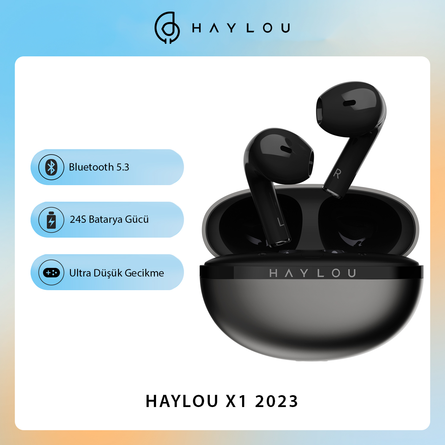 Haylou X1 2023 Siyah TWS Bluetooth 5.3 ENC Kablosuz Kulaklık (Haylou Türkiye Garantili)