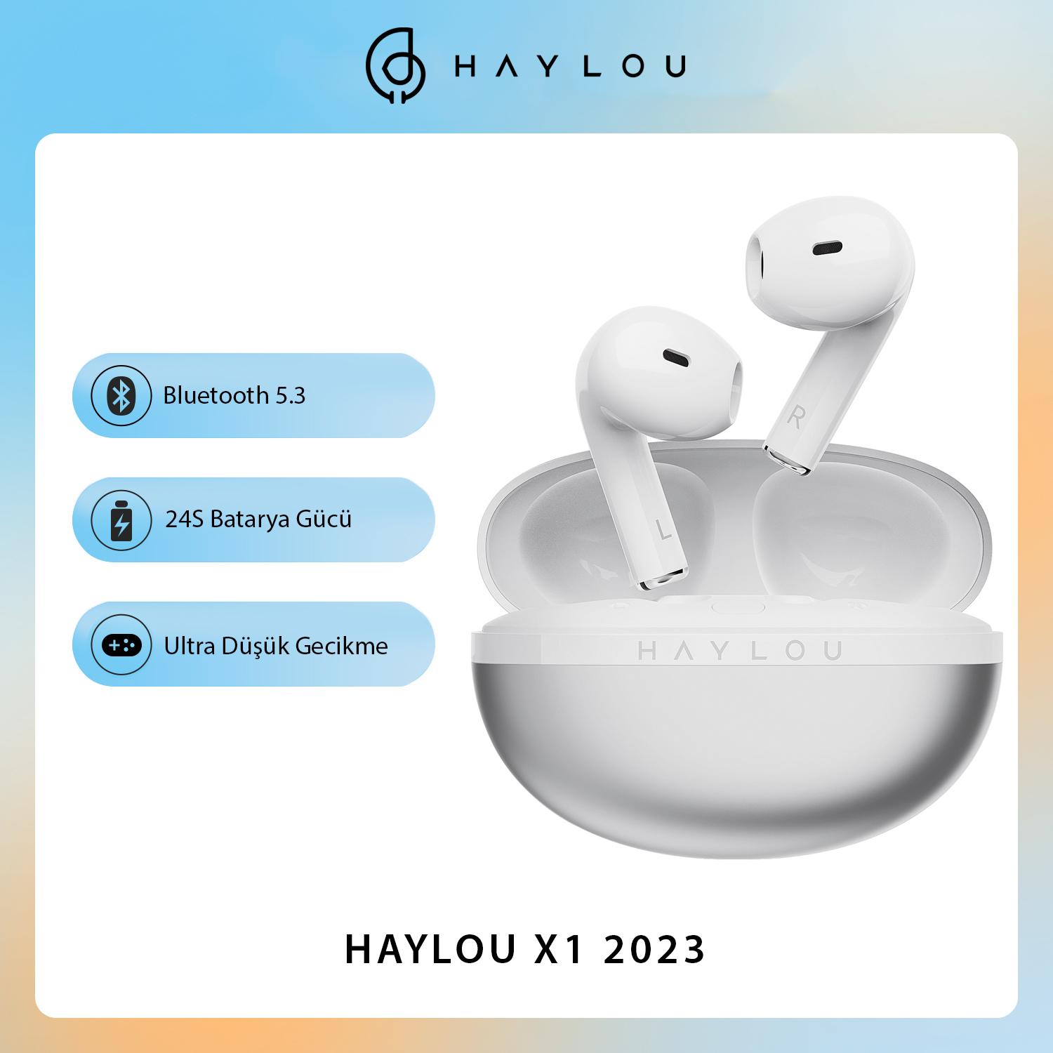 Haylou X1 2023 Gümüş TWS Bluetooth 5.3 ENC Kablosuz Kulaklık (Haylou Türkiye Garantili)