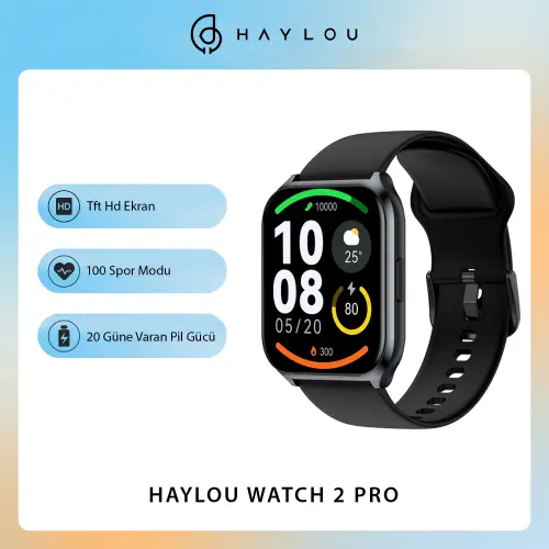 Haylou Watch 2 Pro Akıllı Saat Lacivert 10 Gün Pil Gücü Spor Modları (Haylou Türkiye Garantili) 