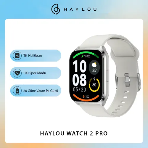 Haylou Watch 2 Pro Akıllı Saat Gümüş 10 Gün Pil Gücü Spor Modları (Haylou Türkiye Garantili) 