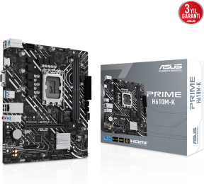 ASUS Prime H610M-K Intel Soket LGA1700 DDR5 5600MHz mATX Gaming (Oyuncu) Anakart