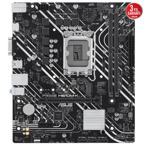 ASUS Prime H610M-K Intel Soket LGA1700 DDR5 5600MHz mATX Gaming (Oyuncu) Anakart