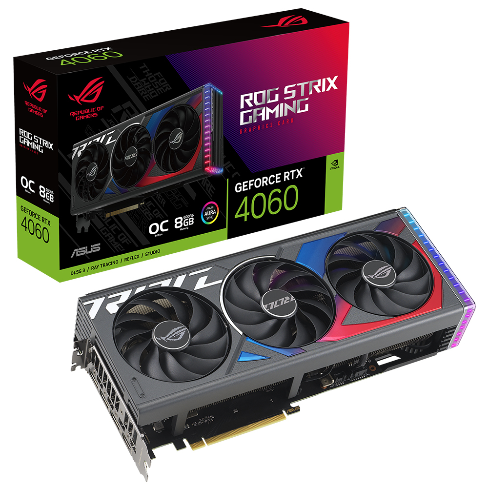 Asus ROG Strix GeForce RTX 4060 OC ROG-STRIX-RTX4060-O8G-GAMING 8GB GDDR6 128bit DLSS 3 Gaming (Oyuncu) Ekran Kartı