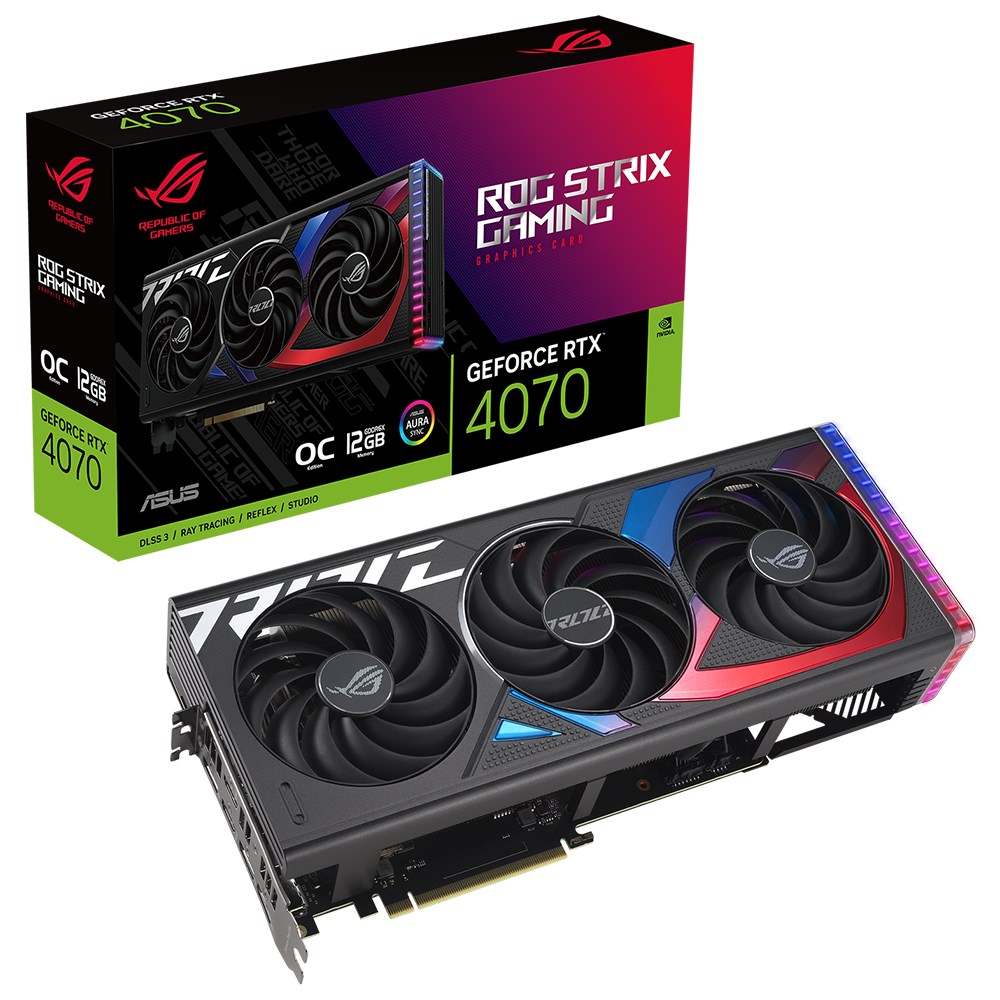 ASUS ROG Strix GeForce RTX 4070 OC ROG-STRIX-RTX4070-O12G-GAMING 12GB GDDR6X 192Bit DX12 DLSS 3 Gaming (Oyuncu) Ekran Kartı