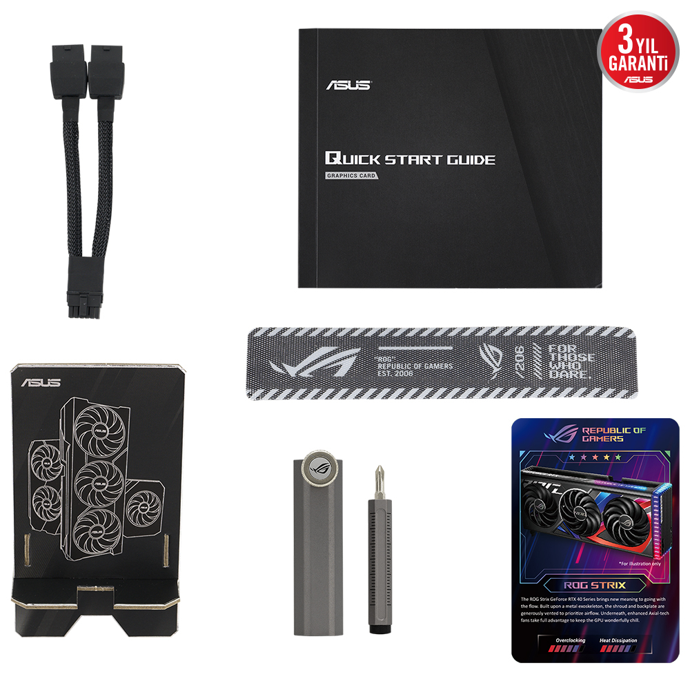 ASUS ROG Strix GeForce RTX 4070 OC ROG-STRIX-RTX4070-O12G-GAMING 12GB GDDR6X 192Bit DX12 DLSS 3 Gaming (Oyuncu) Ekran Kartı