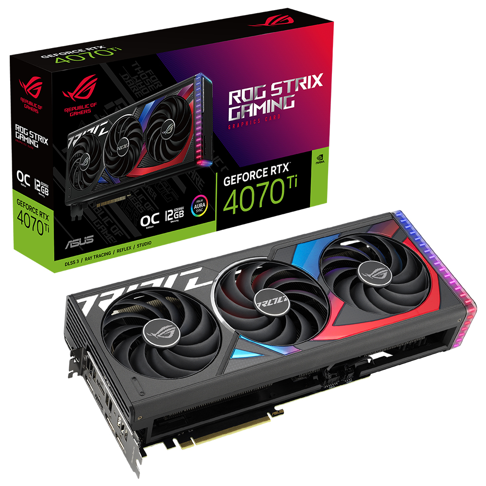 ASUS ROG Strix GeForce RTX 4070 Ti OC ROG-STRIX-RTX4070TI-O12G-GAMING 12GB GDDR6X 192Bit DX12 DLSS 3 Gaming (Oyuncu) Ekran Kartı